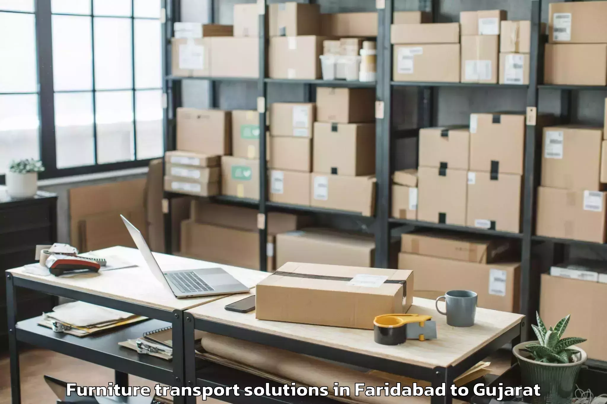 Expert Faridabad to Jamjodhpur Furniture Transport Solutions